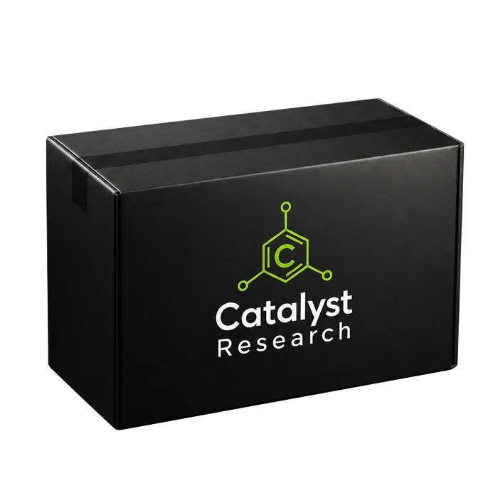Dark branded Catalyst Research shipping box with discrete packaging